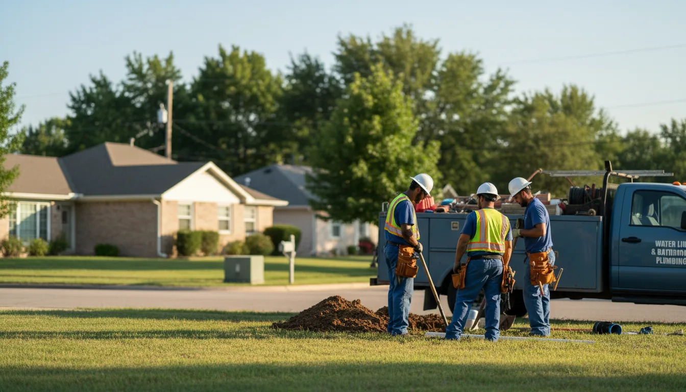 Residential water line and bathroom plumbing service in Falcon Heights, TX